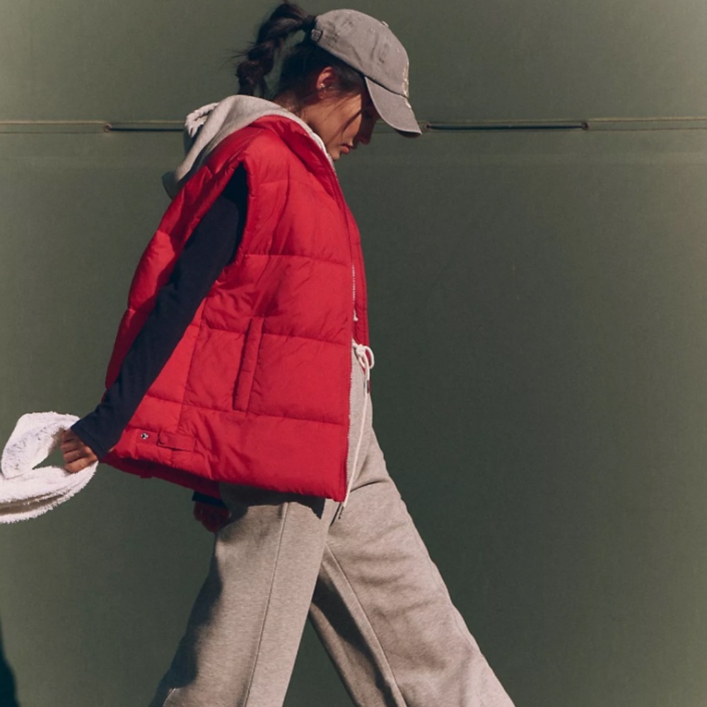 Free People Movement In A Bubble Puffer Vest - women's S (winterberry red)